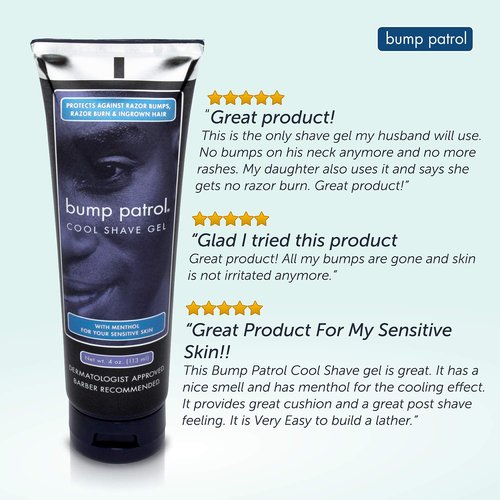 Bump Patrol Cool Shave Gel 4 Ounce Tube (Sensitive) (118ml) (6 Pack)