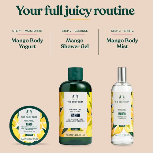 The Body Shop Mango Body Yogurt – Instantly Absorbing Hydration from Head to Toe – For Normal to Dry Skin – Vegan – 6.91 oz