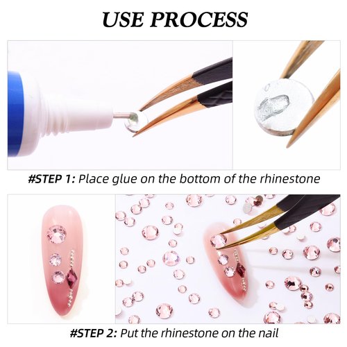 Meibite Pink Flatback Rhinestones, Glass Rhinestones for Nail Art and Craft, Glue Fix, Loose Crystal Gemstones(Pink, SS20, 2880pcs, 4.6-4.8mm)