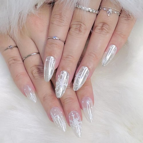 Daily Charme Sterling Pearl Nail Chrome Powder (Pearl) 1g, Metallic Nail Powder, Translucent Pearlescent Pigment, Mirror Metallic Effect, Home DIY/Nail Salon Manicure