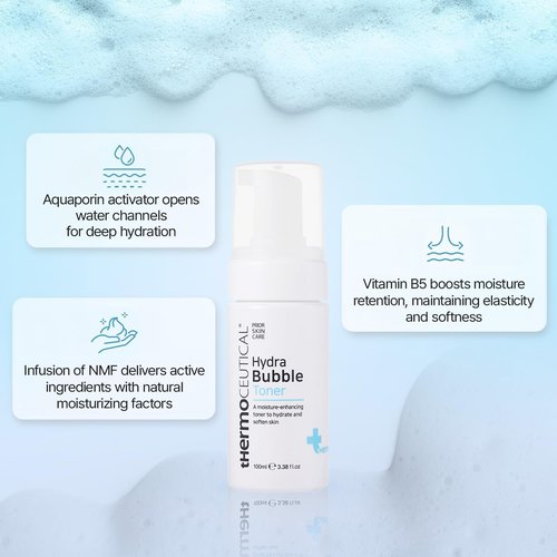 tHermoCEUTICAL Hydra Bubble Toner - Deep Hydrating for Face, Vitamin B5 + Hyaluronic Acid Toner, Replenishing Moisture, Skin Elasticity, 3.38 fl.oz