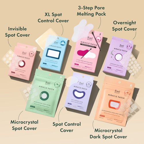 Rael Miracle Bundle - Overnight Spot Cover (52 Count) & Pore Melting Pack, 3 Step Nose Strip (2 Pack)