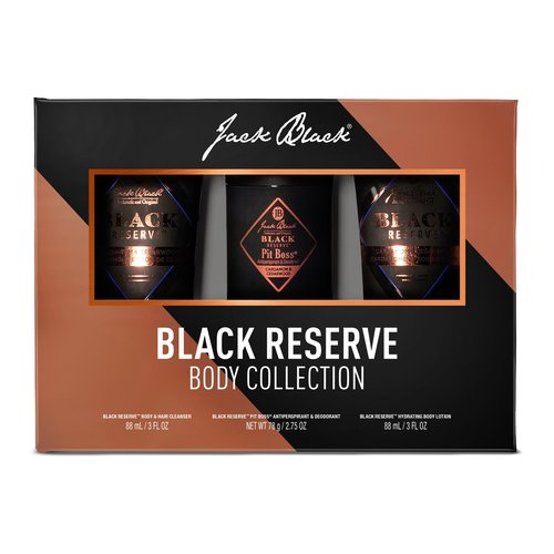 Jack Black Black Reserve Body Collection Set for Men – Multi-Purpose Mens Body Wash, Pit Boss Men's Deodorant, Body Lotion, Grooming Kit