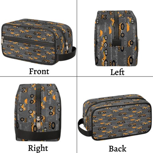 Truck Tractor Cars Hanging Toiletry Bag,Travel Hygiene Kits for Boys Mens,Waterproof Makeup Carry-on Bags,Cosmetic Bag,TSA Approved Shave Dopp Kit for Toiletries Shower Bathroom Accessories Gifts