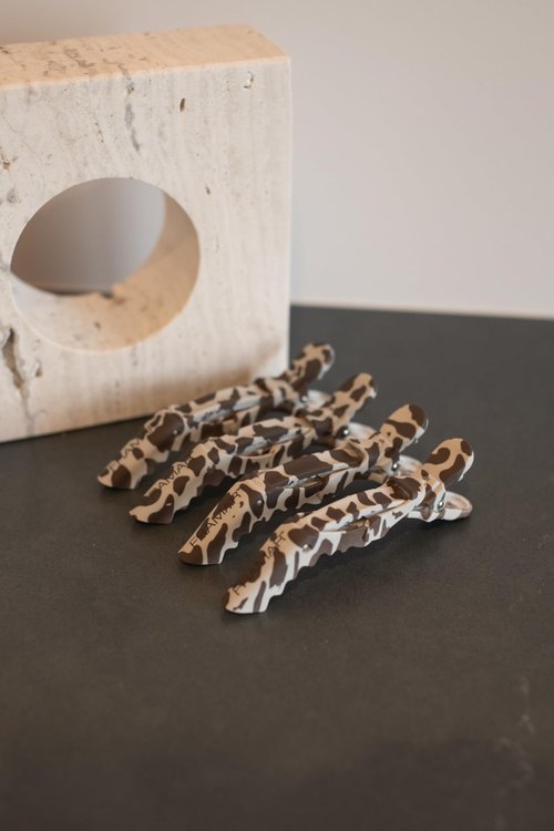 Framar Hair Foils For Highlighting - Cow Print Alligator Clips For Hair Styling