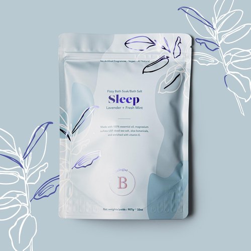 The Bathologist Sleep Fizzy, Lavender & Fresh Mint Bath Soak, Made with Magnesium Sulfate, Dead Sea Salt & Aloe Botanicals, for Restful Sleep and Stress Relief, Approximately 5 Baths, 32 oz