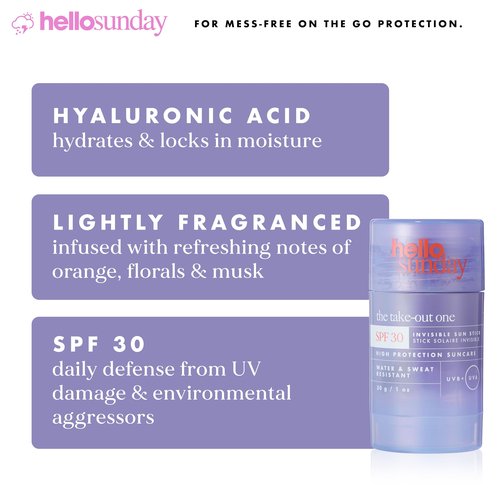The Take-out One Invisible Sun Stick SPF 30 Pa Plus by Hello Sunday for Women - 1 oz Sunscreen