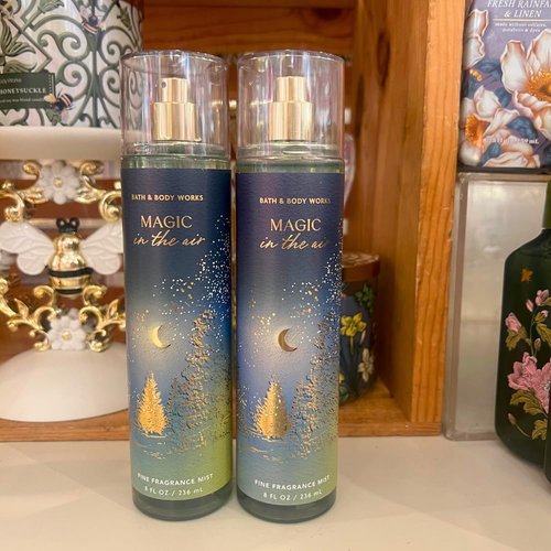 Bath & Body Works MAGIC IN THE AIR Fine Fragrance Mist 2-piece Gift Set with a Blue Bow for Holiday 8 fl oz each