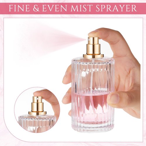 Teenyyou 6 Pcs 100 ml Perfume Cologne Bottles Empty Refillable Travel Glass Chic Empty Perfume Spray Bottles Decorative Set for Men Women Portable Dispenser Fragrance Container Set
