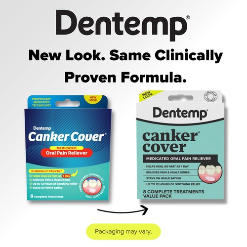 Dentemp Canker Cover - Canker Sore Medicine Pain Reliever - Canker Sore Treatment to Relieve Canker Pain, Mouth Sores & Mouth Irritation - Fast Acting Canker Sore Relief Tablets for Adults (24 Count)