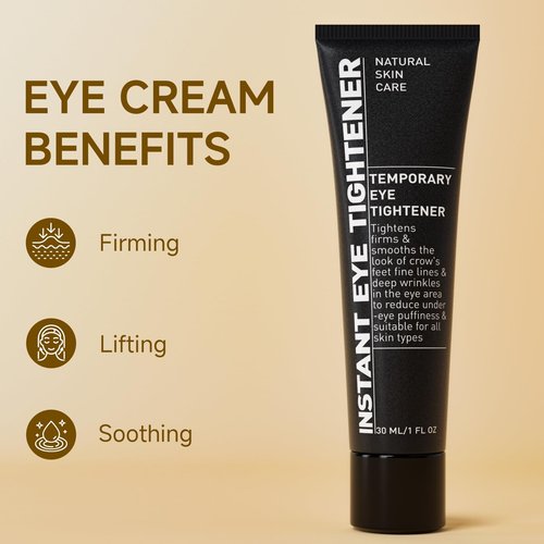 HUSPUR Instant Eye Tightener, Temporary Instant Visibly Reduces Wrinkles Under Eye Bags and Wrinkles Filler, Fine Lines Tightening and Lifting Cream for Women Men,1 FL Oz(Pack of 3)