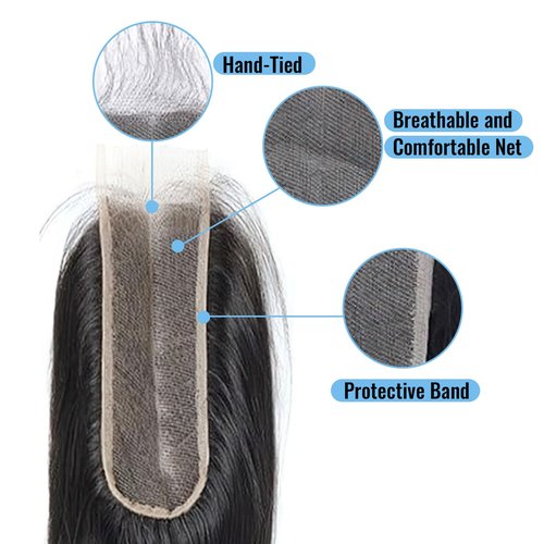 Kinky Straight 2x6 HD Lace Frontal Closure 12A Brazilian Raw Virgin Yaki Kinky Straight Human Hair Closure Natural Hairline Pre Plucked 12 Inch