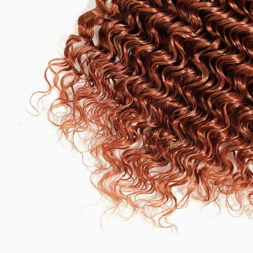 #33 Reddish Brown Bundles Human Hair Deep Wave Bundles 16 18 20 Inch Unprocessed Brazilian Virgin Hair Copper Red Deep Wave 3 Bundle Human Hair Extensions 50 Gram Per Bundle