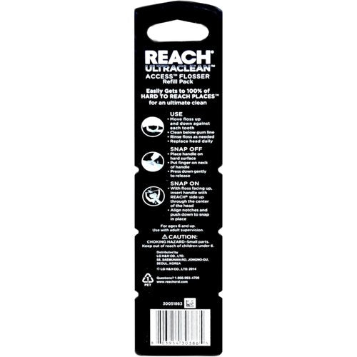 REACH Ultraclean Access Disposable Snap-On Flosser Refill Heads for Proper Oral Care, Mint Flavored, 28 Count (Pack of 5)