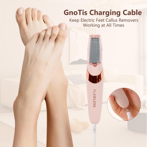 2 Pcs 5 FT Replacement Charger Cable for Flawless Pedi, Compatible with Finishing Touch Flawless Electric Foot Callus Remover, USB to DC Barrel Charging Cord for Flawless Pedicure Tool Pedicure Wand
