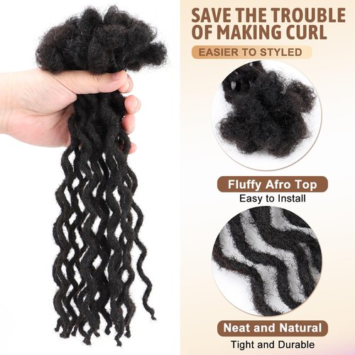 12 Inch Real Human Hair Loc Extensions for Permanent Wear, 10 Count Afro Kinky Bulk Hair, Soft 0.4cm Dreads Ideal for Loc Repair or Styling