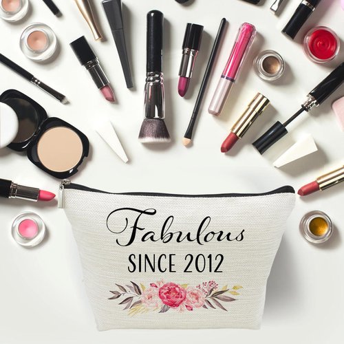 13rd Birthday Gifts for Girls, Sweet 13 Year Old Gift Makeup Bag, 13 Birthday Gift Makeup Bags for Her, Sister, Daughter, Niece, Granddaughter, Teen Girl Gifts Cosmetic Bag, Fabulous Since 2012