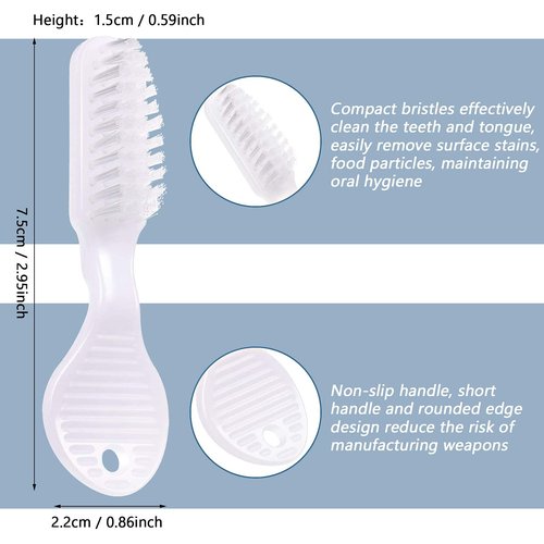 Patelai 100 Pcs Handle Toothbrush Thumbprint Individually Packaged Security Toothbrush Bulk with Short Handle Soft Bristles for Portable Travel Teeth Cleaning, Mini Size