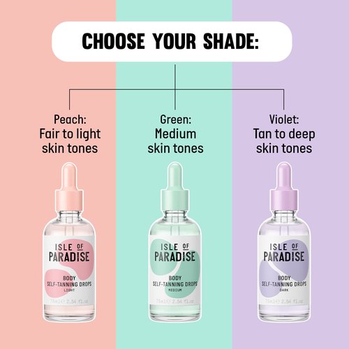 Isle of Paradise Self Tanning Face & Body Drops- Medium, Self Tanner Drops for a Natural Bronze, Long-lasting Tan, Cruelty Free, Fragrance Free & Dermatologist-Approved, 2.54 fl. oz