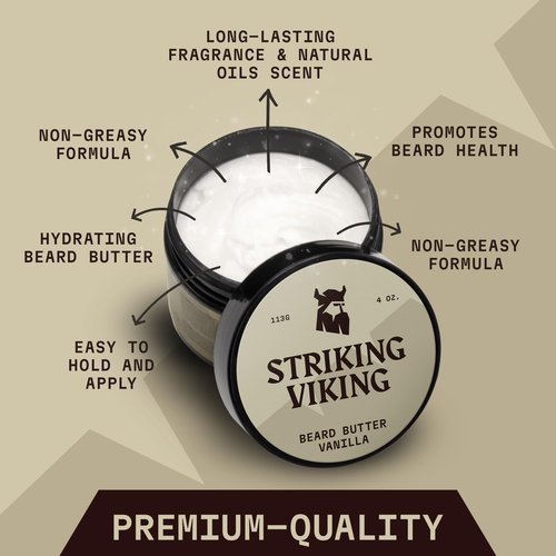 Striking Viking Pack of 2 Beard Oil (2oz) & Beard Butter (4oz) Vanilla Scent