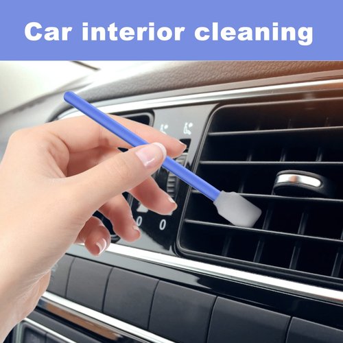 200pcs 5.11" Square Rectangle Foam Cleaning Swab Sticks for Solvent Format Inkjet Printer Roland Optical Equipment (Blue)