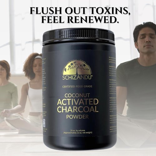 Organic Charcoal Powder by Schizandu - Activated Charcoal Natural, Vegan, Organic, GMO Free - Large Bottle 25 oz Powder