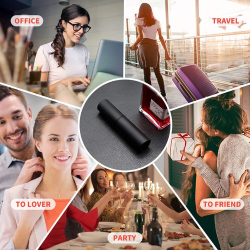 Aufew 10ml Travel Perfume Atomizer, Refillable Cologne Spray Bottle with Double Leakproof Design & Ultra-Fine Mist, Includes Funnel and Fill Pump - Black