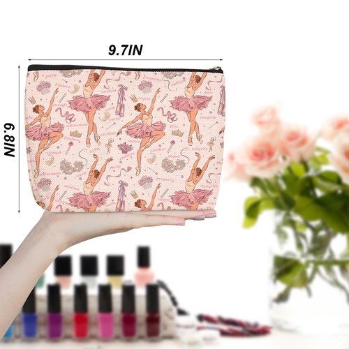 6Pcs Dance Cosmetic Bags Gifts for Dancers Dancer Makeup Bag Dancer Gifts Dance Stuff Recitals Dance Team Gifts Ballet Dancer Gifts for Girls Women Dance Lover Teacher Daughter Birthday Graduation