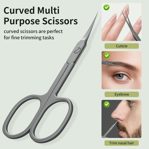 Glamne Eyebrow Trimmer Kit Scissors Tweezers Razor Facial Shaver Grooming Set with Mirror Travel Cases
