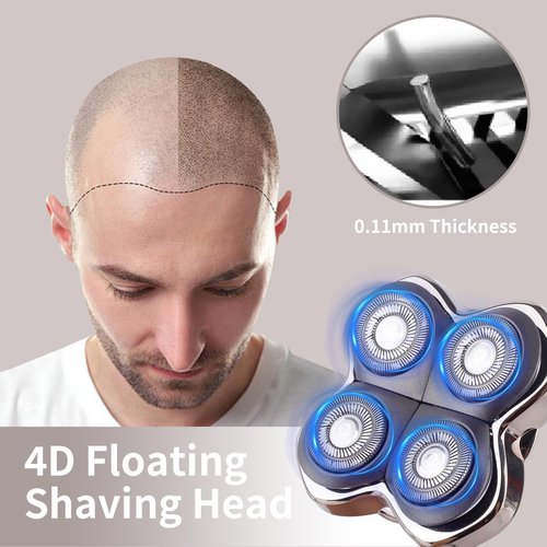 2 Pack Head Shaver Replacement Heads Compatible with Pitbulls Gold PRO,Silver PRO, Platinum PRO,Butterfly Kiss PRO - Hypoallergenic Stainless Steel Shaver Foil Replacement - 4D Floating Blade