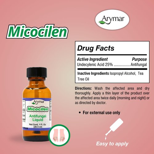 Arymar Micocilen Liquid (1 oz) with Brush Applicator - Fast-Acting Formula for Nail & Skin Health (Pack of 2)