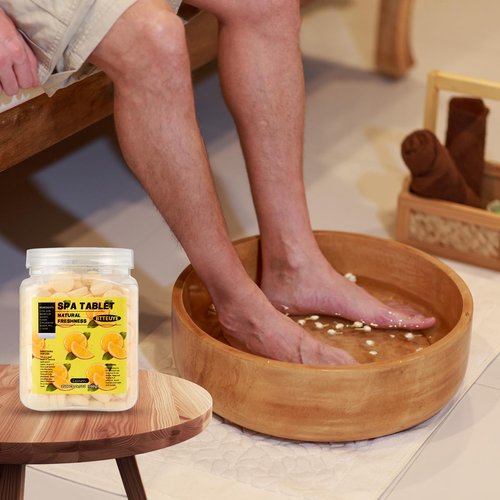 BTTEUYE Foot Spa Soak Tablets for Calluses,Foot Pedicure Soak,Natural & Refreshing,Relieve Fatigue,Soothe & Protect Feet,Lemon Scent,350-Count
