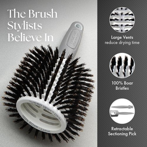 Olivia Garden Ceramic + Ion Turbo Vent Boar Hair Brush, Oval
