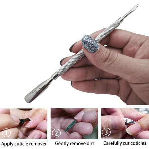 Rui Smiths Professional Cuticle Nippers | Precision Surgical-Grade Stainless Steel Cuticle Trimmer, Double Spring, 4mm Jaw (Quarter Jaw) and Stainless Steel Metal Pusher Style 106