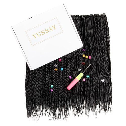 Crochet Box Braids 6 Packs 144 Strands 22 Inch Goddess Box Braids Crochet Hair Pre looped Crochet Hair Crochet Braids for Black Women Braiding Hair (1B)