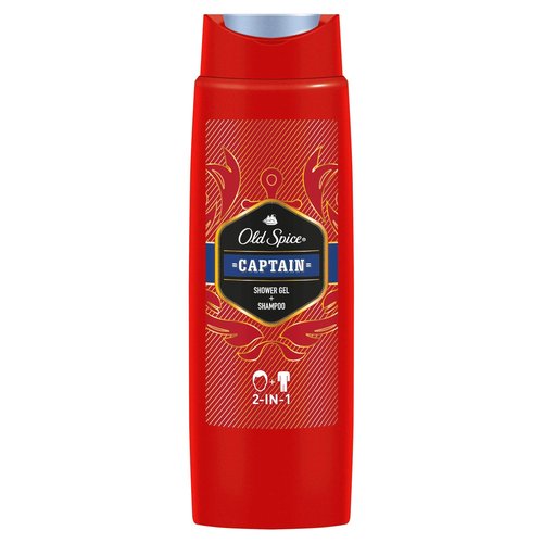 Old Spice Captain Shower Gel and Shampoo for Men (6 x 250 ml), 2-in-1 Shower Gel + Shampoo, with Male Long-Lasting Fragrance, Pack of 6 (1 Pack)