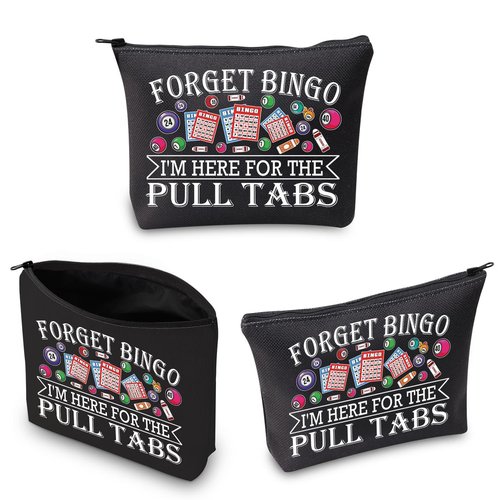 BDPWSS Bingo Makeup Bag - Themed Zipper Pouch for Pull Tabs Game, Gift for Gambling Lovers