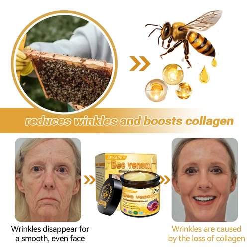APKAPK Bee Venom Comprehensive Cream, Professional Bee Venom Skin Treatment Cream, bee Venom All-in-One Cream-50G, Anti-Aging, Hydrating, Natural Ingredients for All Skin Types (2 Bottle)