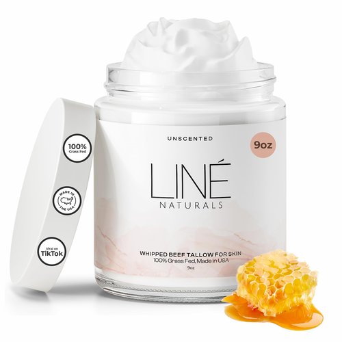Whipped Organic Grass-Fed Beef Tallow for Skin - 100% Pure, Non-Greasy, Natural Beef Tallow Moisturizer for Face and Body. Honey Beef Tallow Balm – Soothes Sensitive Skin, Absorbs Quickly