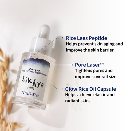 [TRANATA] Rice Punch Peptide capsule Serum1.01floz – Hydrating Korean Glow Essence for Glass Skin & Makeup Prep | 80% Fermented Rice Extract
