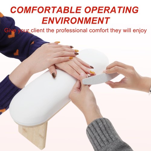 GLIDESMOOTH Arm Rest for Nails Tech, Professional Adjustable Nail Arm Rest Cushion, Nail Arm Rest, Soft Manicure Hand Rest Stand, White, 1 Set