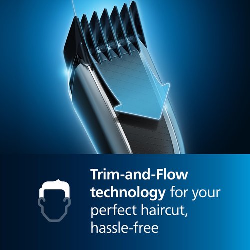 Philips Norelco Hair Clipper 7000 Series, Hair and Beard Trimmer, Precision Dial, PowerAdapt Sensor, Trim-and-Flow, DualCut, DuraPower, 28 Length Settings, 90 Min. Runtime, Model HC7650/40