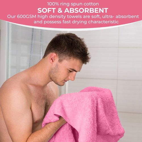 QUBA LINEN 100% Cotton Bath Towel Set – Soft, Absorbent Towels for Bathroom, Spa & Gym Use – Durable, Reusable & Machine Washable Bath Towels - Multi-Color, 27 x 54 Inches, Pack of 6