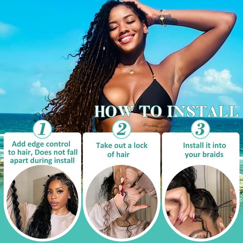 Human Braiding Hair for Boho Braids 14 Inch 120g Deep Wave Bulk Boho Human Hair for Braiding Curly Knotless Bohemian Braids 12A 100% Brazilian Virgin No Weft Extensions 3 Bundles/Pack Natural Black 1B
