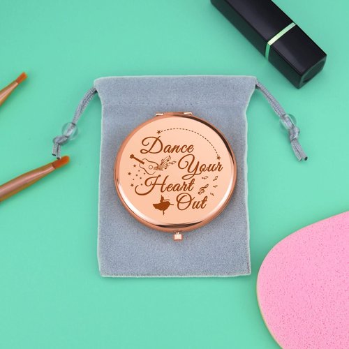 Dance Lover Gift Dancing Gift for Girls Dance Gifts for Women Compact Makeup Mirror for Dancing Teacher Folding Makeup Mirror for her Inspirational Present for Women Girl Birthday Graduation