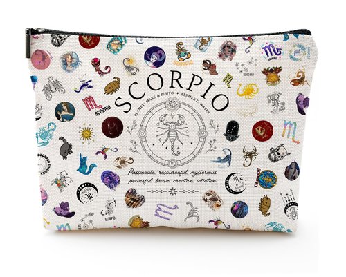 XYZONE Scorpio Gifts for Women, Scorpio Zodiac Cosmetics Bag, Travel Makeup Bags, Scorpio Birthday Gifts for Women & Astrology Lovers