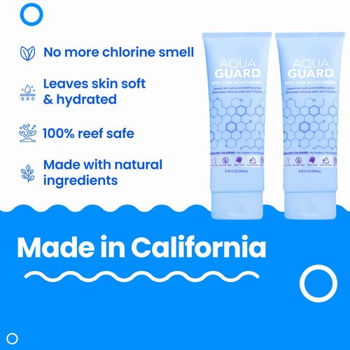 AQUA GUARD After-Swim Wet Skin Moisturizer | Leaves Skin Soft+Neutralizes Chlorine Scent & Residue | In-Shower Lotion | Saves time | Apply to wet skin then towel off | Fast Absorbing (2-Pack)