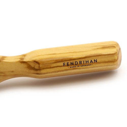 Fendrihan Genuine 100% Medium Stiffness Boar Bristle 5-Row Hairbrush with Polished Olivewood Handle MADE IN GERMANY