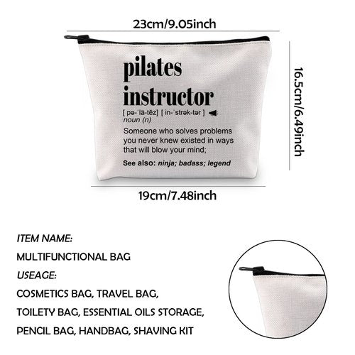 WCGXKO Pilates Instructor Gift Pilates Gifts Pilates Lover Gift Pilates Teacher Zipper Pouch Cosmetic Bag (pilates instructor)