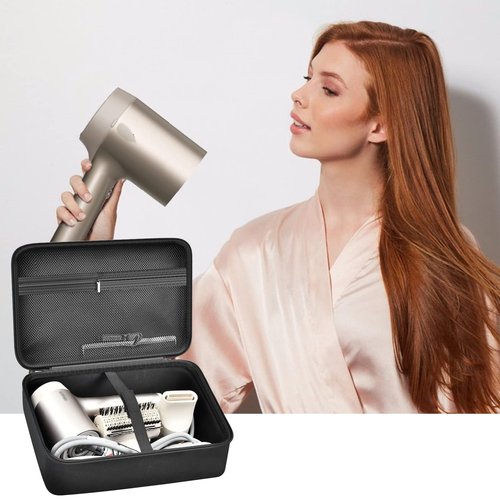 Hair Dryer Case for Shark HD112BRN & HD331 HyperAIR IQ 2-in-1 Concentrator, Storage Pouch for Dyson/Shark Flexstyle Styler Attachments and Clips, Black